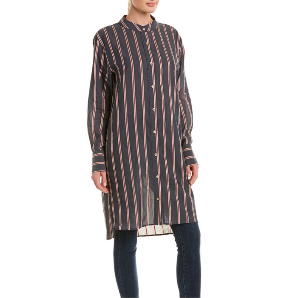 Isabel Marant FR34 2 Blue, Red & White Stripe Shirt Dress Tunic